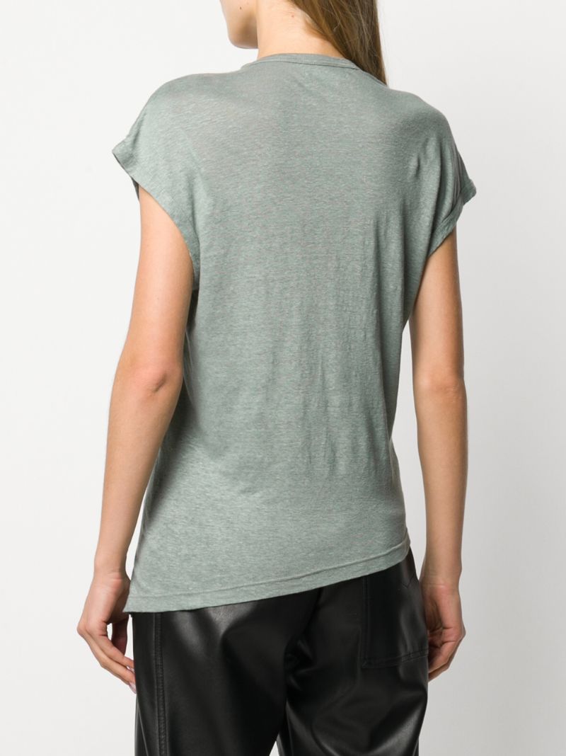 Shop Isabel Marant Étoile Asymmetric Hem T-shirt In Green