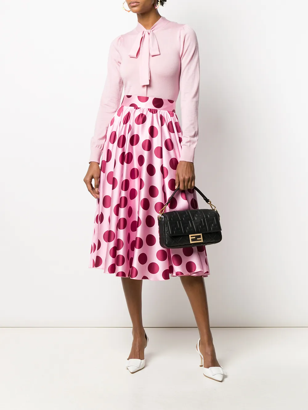 FENDI Baguette draagtas met FF logo Zwart