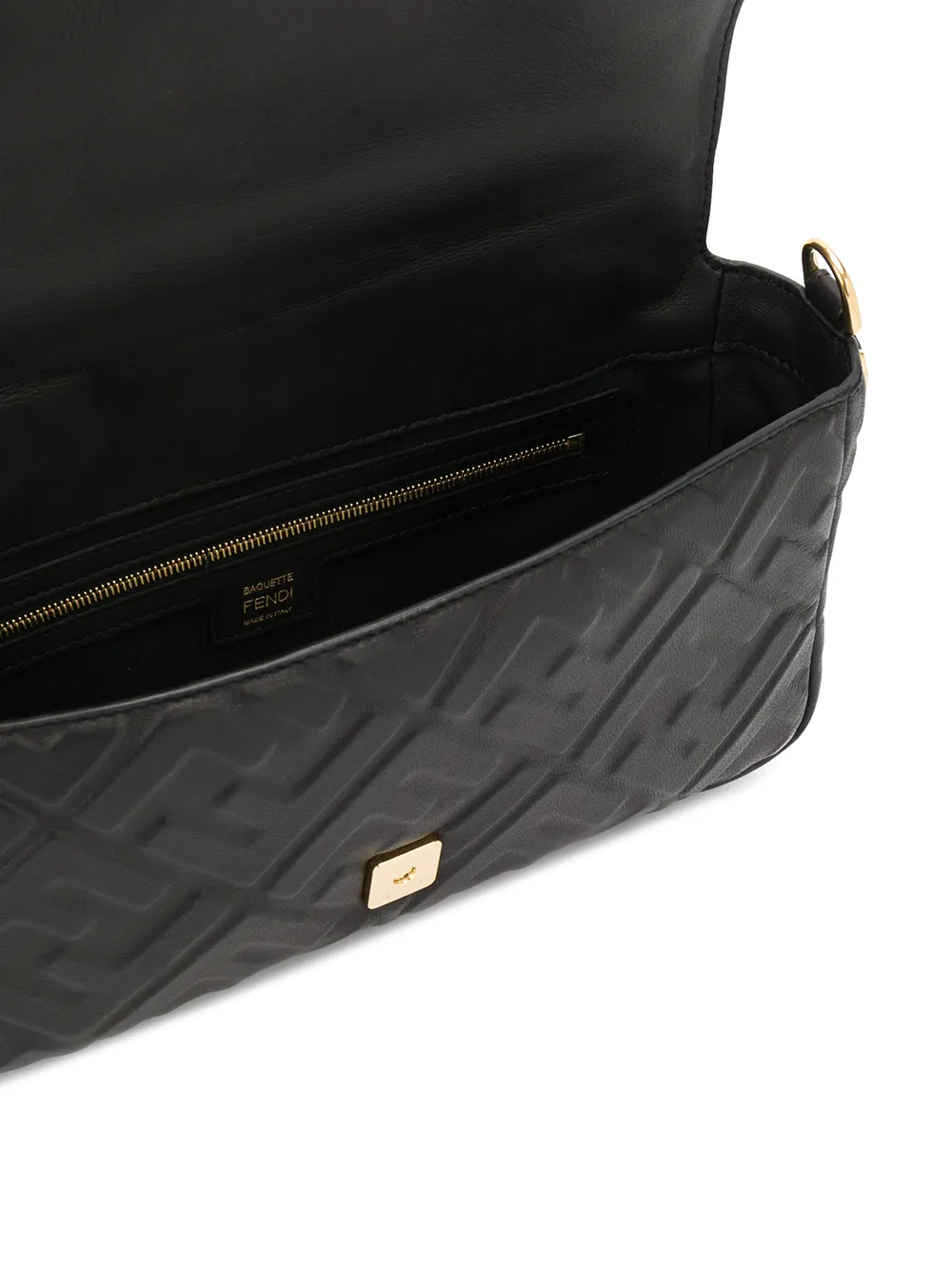 FENDI Baguette draagtas met FF logo Zwart
