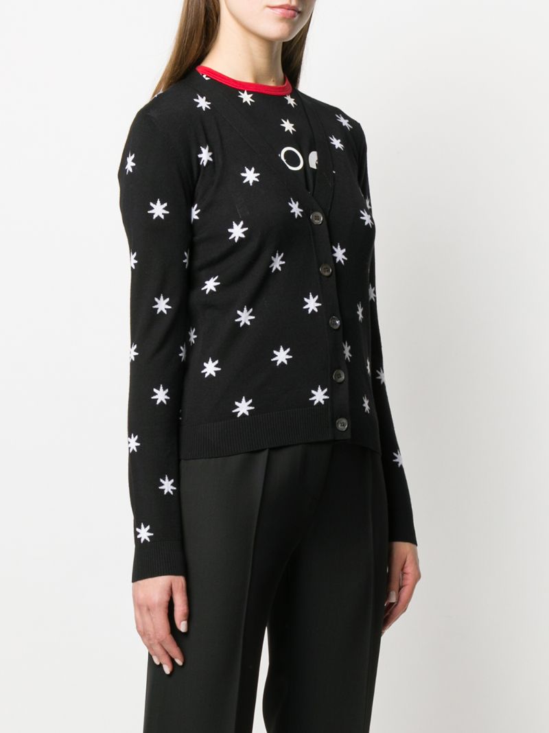 N°21 STAR PRINT V-NECK CARDIGAN 