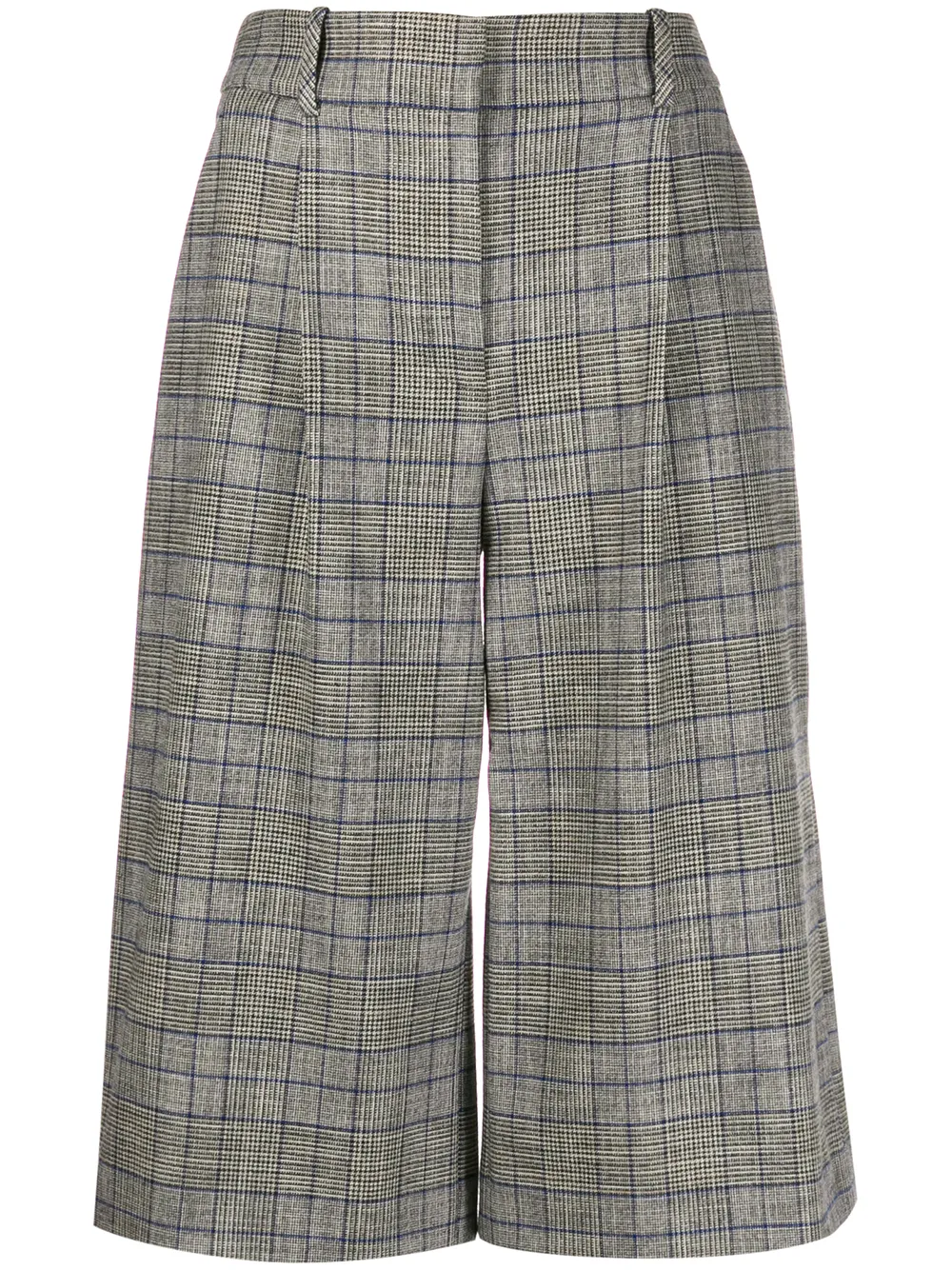 Veronica Beard High-rise Checked Culottes In Grey