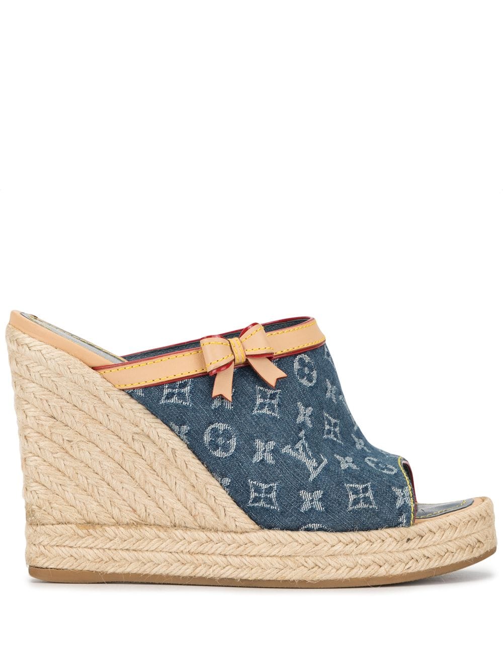 Pre-owned Louis Vuitton  Open Toe Monogram Clogs In Blue