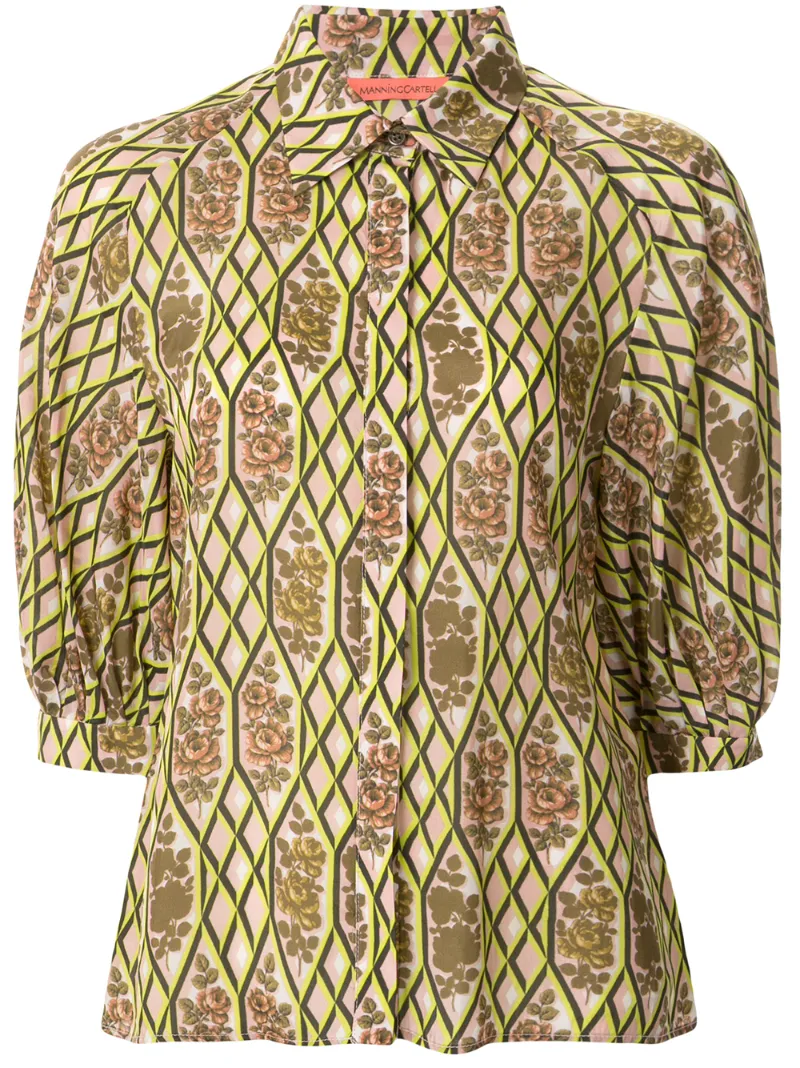 Manning Cartell Floral-print 3/4 Sleeves Blouse In Multicolour