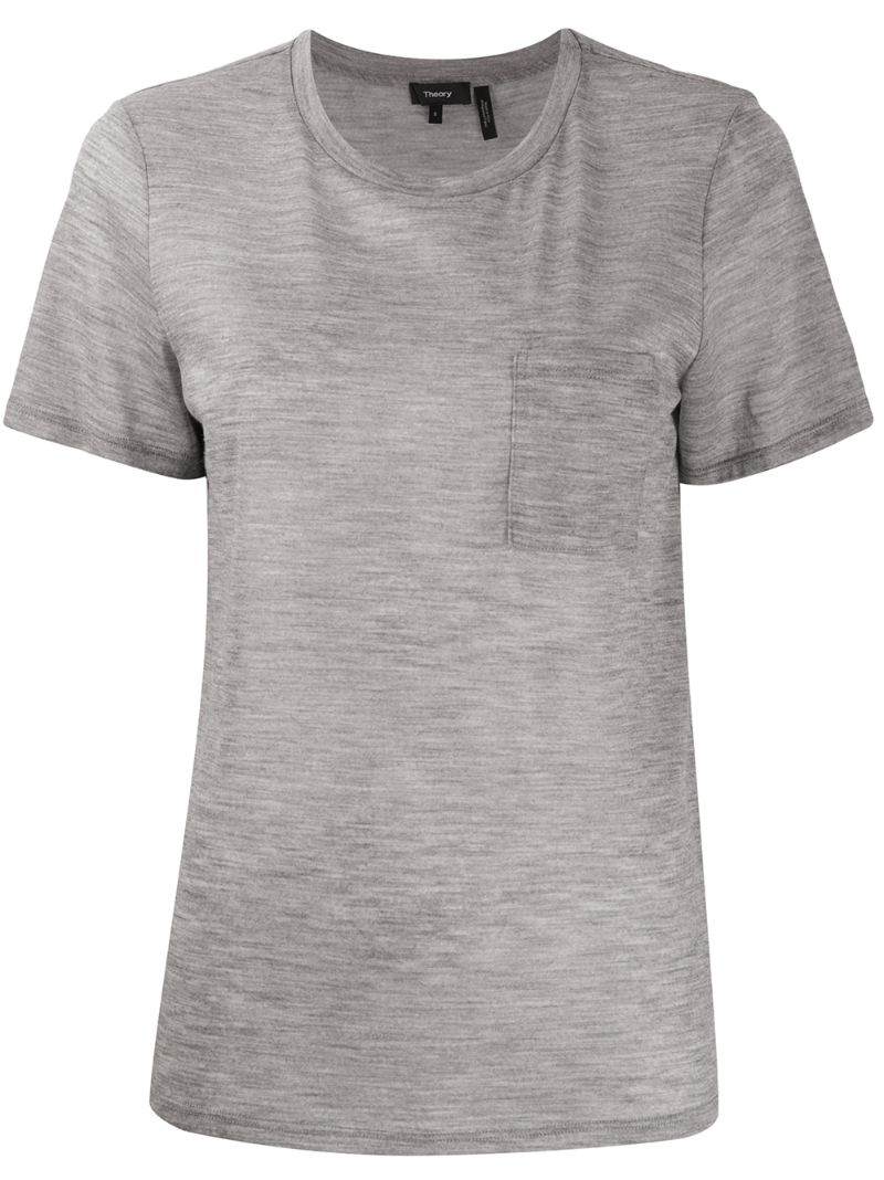 THEORY ROUND NECK FRONT POCKET T-SHIRT