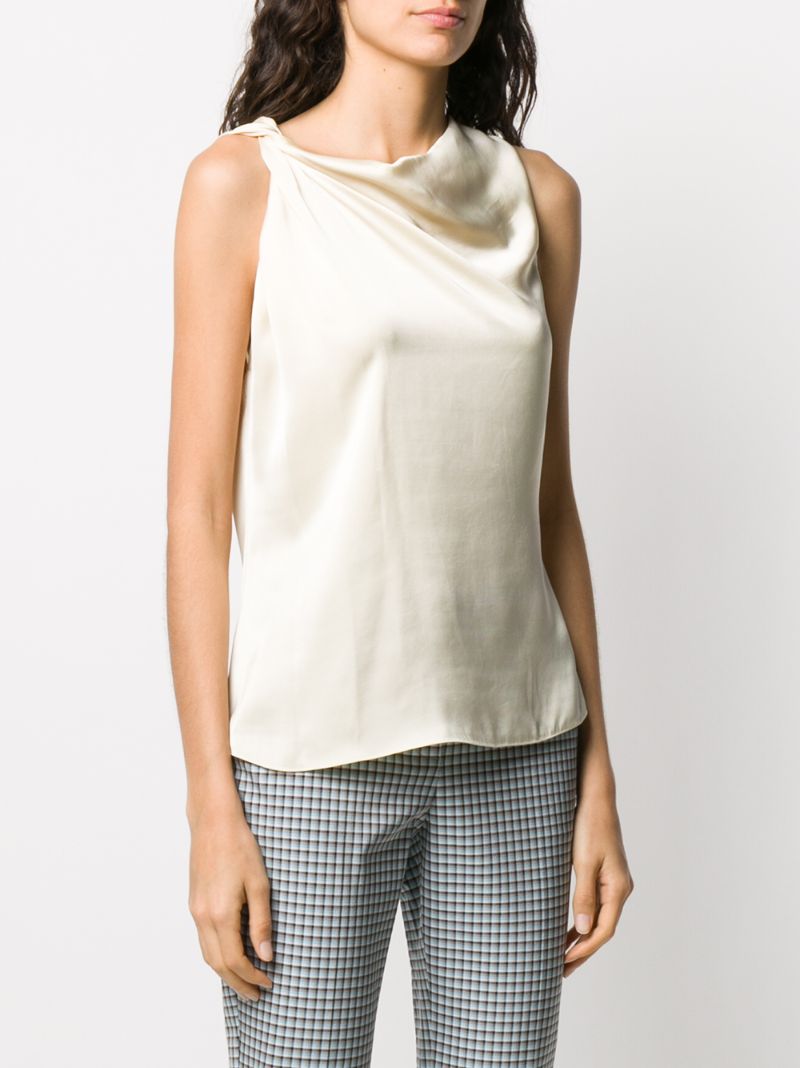 Shop Theory Cowl-neck Sleeveless Top In Neutrals