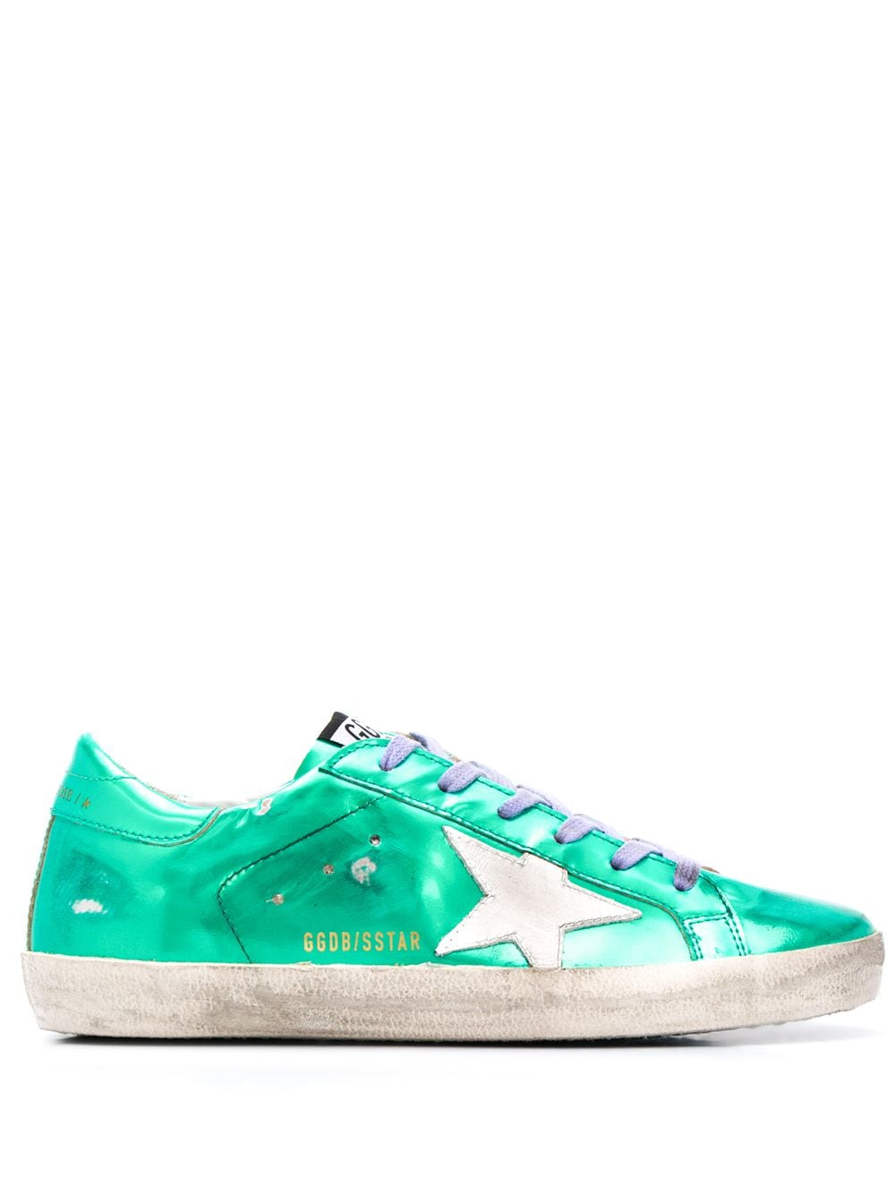 Golden Goose Superstar Low Top Sneakers In Green