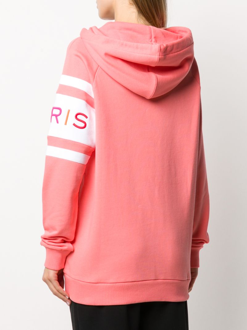 Shop Givenchy Embroidered Logo Hoodie In Pink