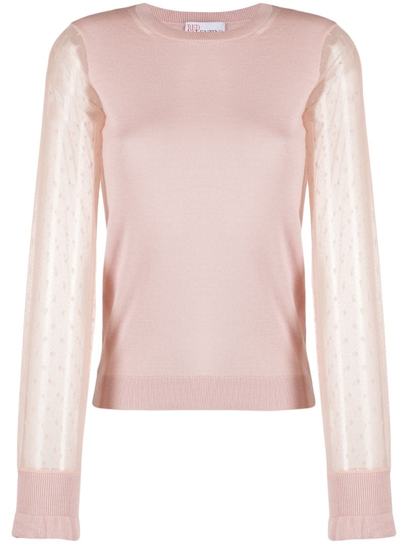 Red Valentino Point D' Esprit Tulle Jumper In Pink