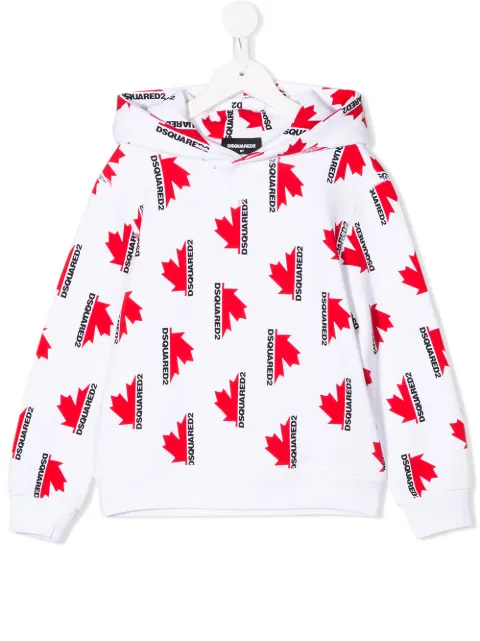 DSQUARED2 KIDS maple leaf print hoodie
