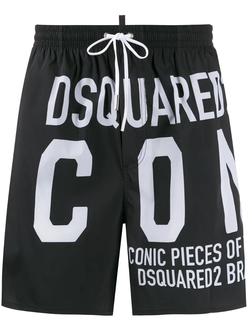 Dsquared2 – Icon print swim shorts – men – Polyamide/Elastane – 46, 48, 50 – Black