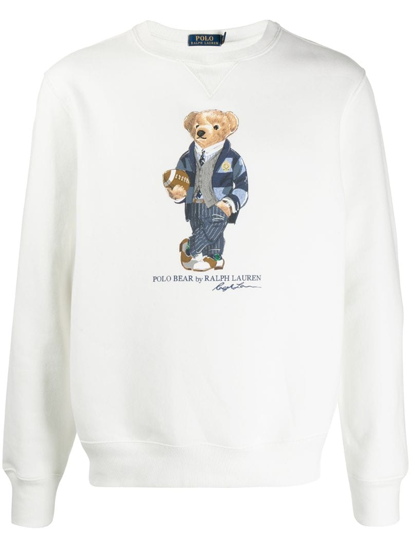 Shop Polo Ralph Lauren Rugby Bear Sweatshirt In White