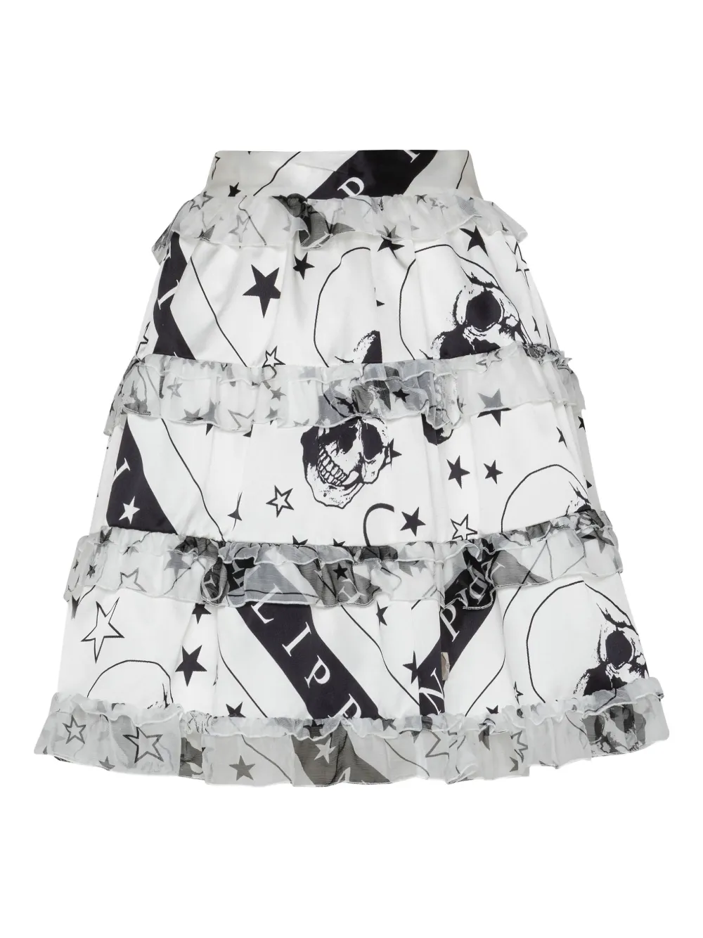 Philipp Plein printed tiered mini skirt | White | Image 1