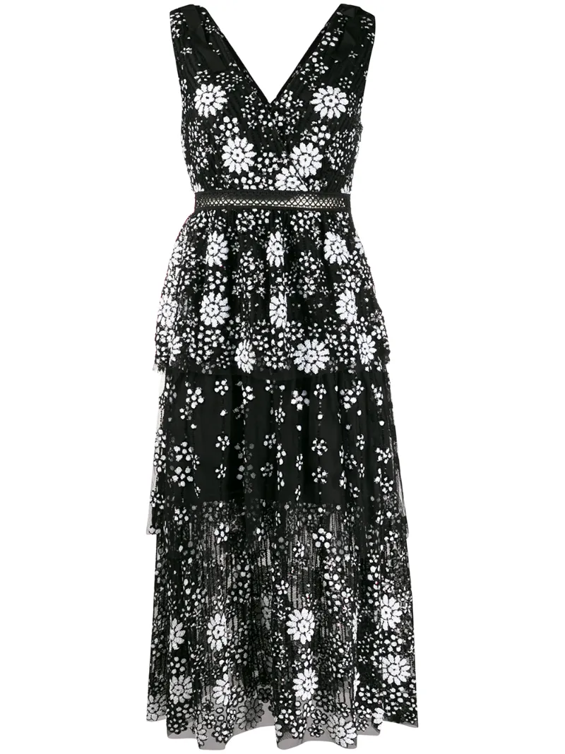 SELF-PORTRAIT GESTUFTES PAILLETTENKLEID