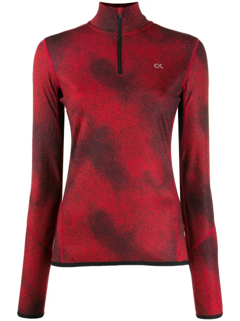 Calvin Klein patterned rear logo print performance sweatshirt
