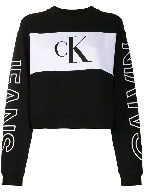 calvin klein jeans cropped hoodie