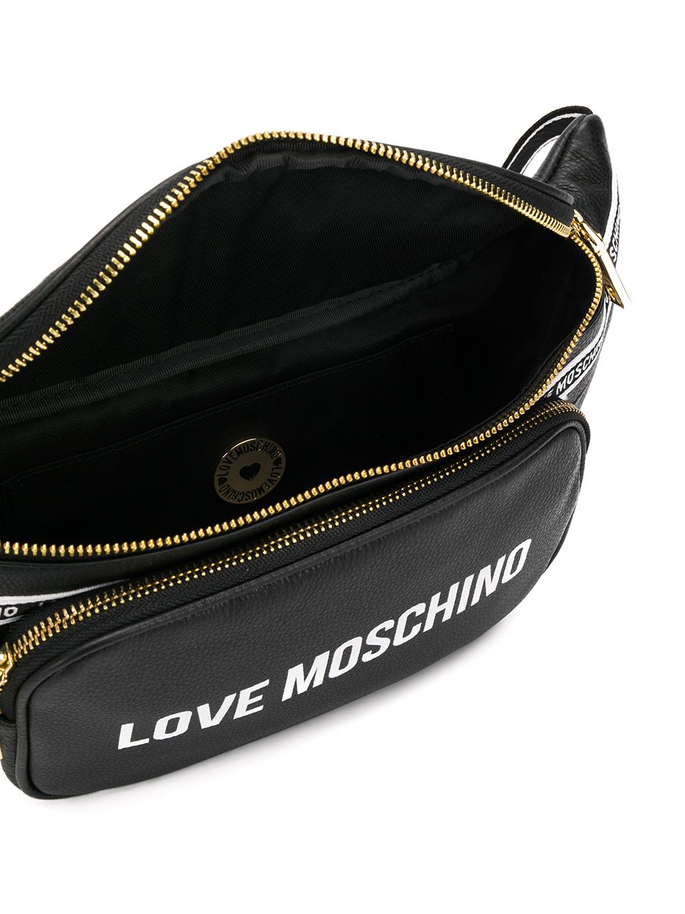 фото Love moschino поясная сумка с логотипом и полосками