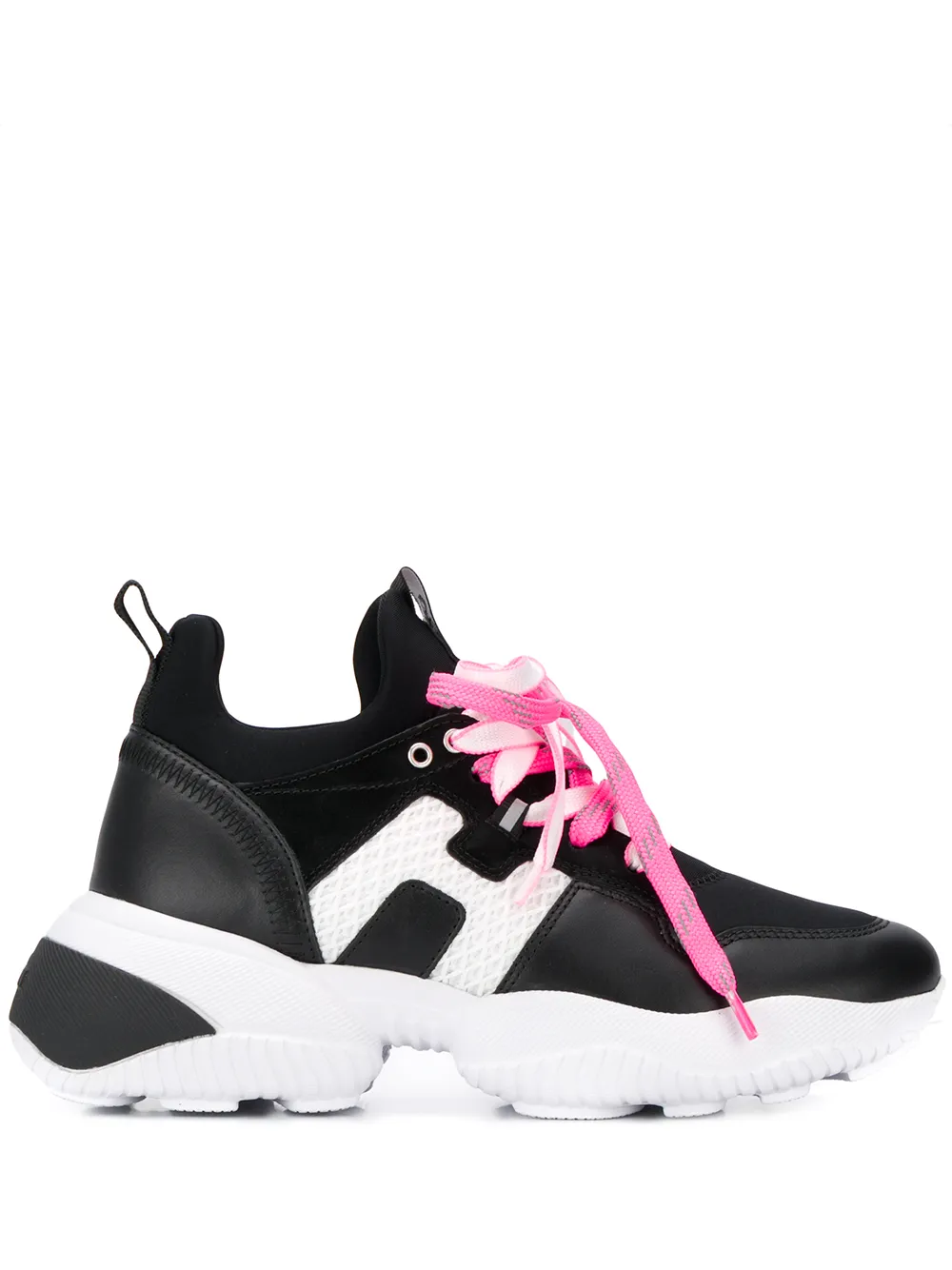 Hogan Interaction Contrasting-laces Sneakers In Black