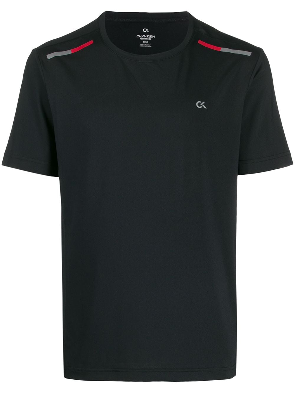Calvin Klein Shoulder-stripe T-shirt In Black