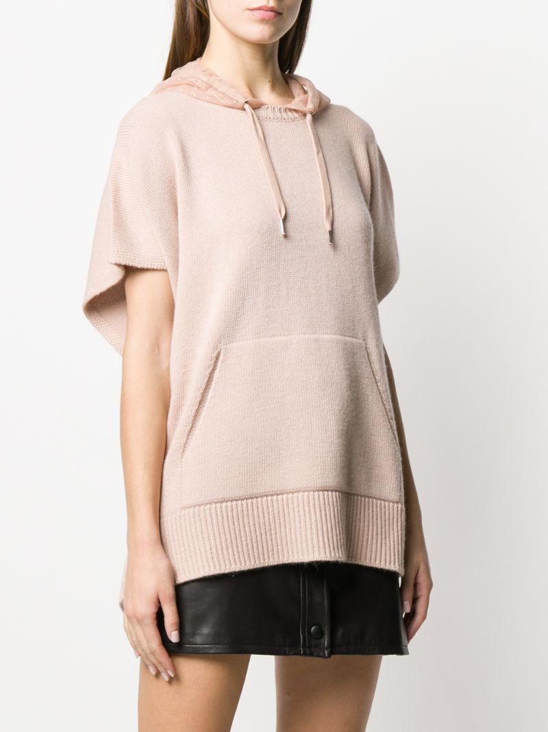 Shop Red Valentino Point D'esprit Hood Jumper In Neutrals