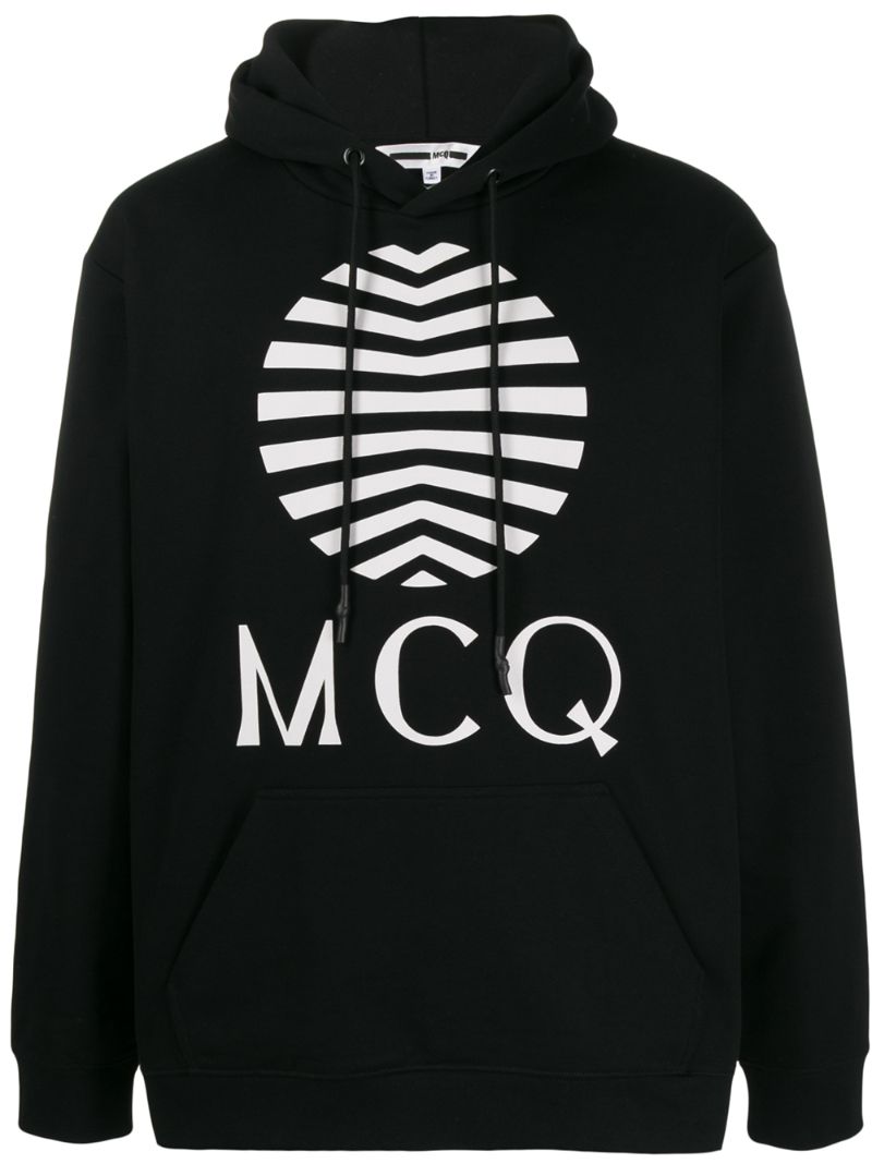 Shop Mcq By Alexander Mcqueen Logo-print Hooded Sweatshirt In Black