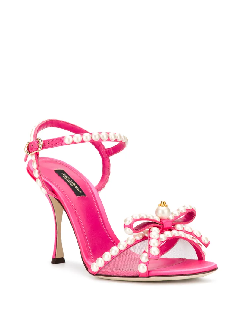 DOLCE & GABBANA PEARL-EMBELLISHED 105MM SANDALS