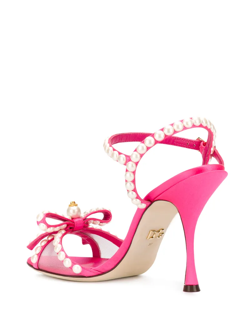 DOLCE & GABBANA PEARL-EMBELLISHED 105MM SANDALS