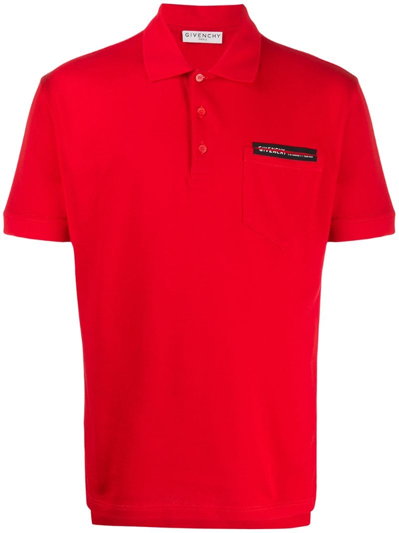 Shop Givenchy Slashed Logo Polo Shirt In Red