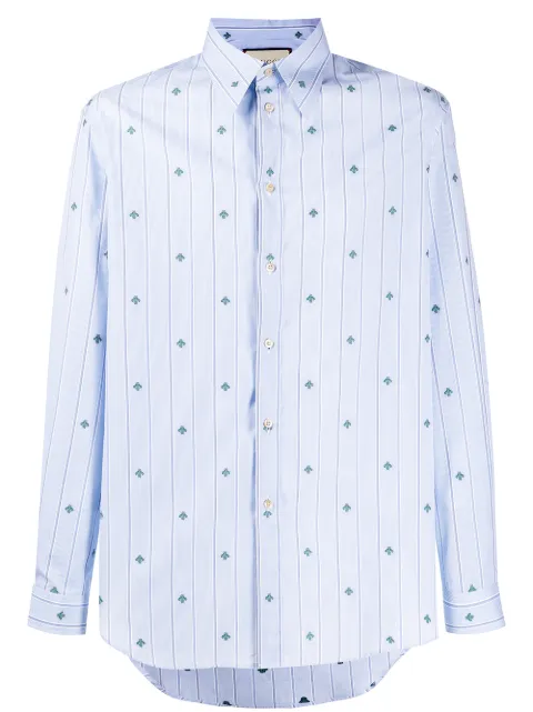 Shop Gucci bee stripe shirt with 