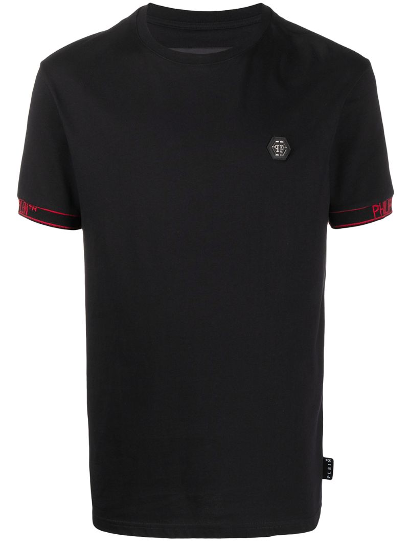 Shop Philipp Plein Contrast Cuff T-shirt In Black