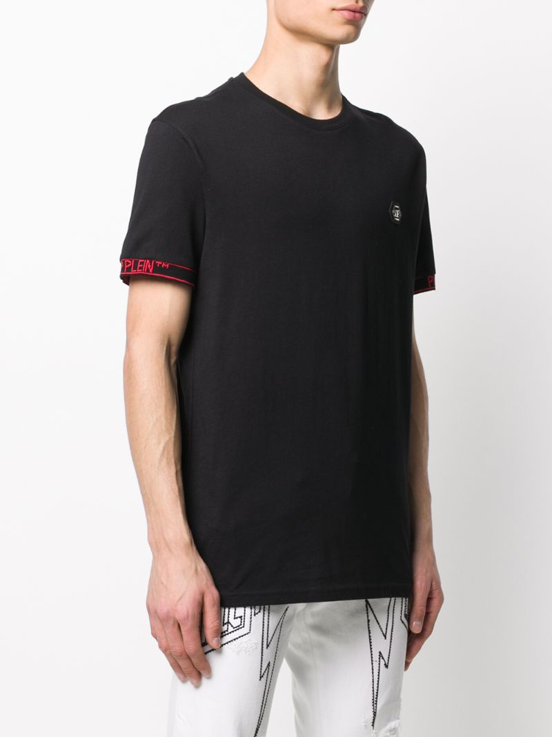 Shop Philipp Plein Contrast Cuff T-shirt In Black