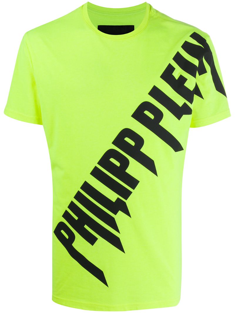 Philipp Plein 'tm' T-shirt Mit Logo-print In Yellow