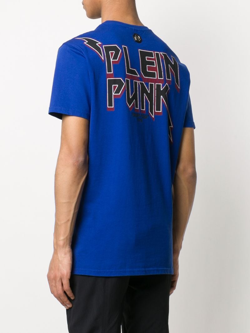 Shop Philipp Plein Rock Pp Cotton T-shirt In Blue