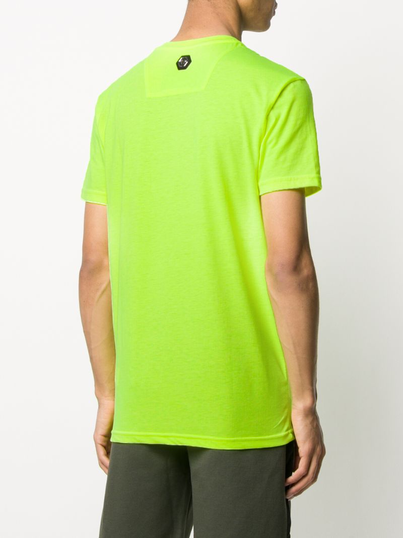 Shop Philipp Plein Logo Neon T-shirt In Yellow