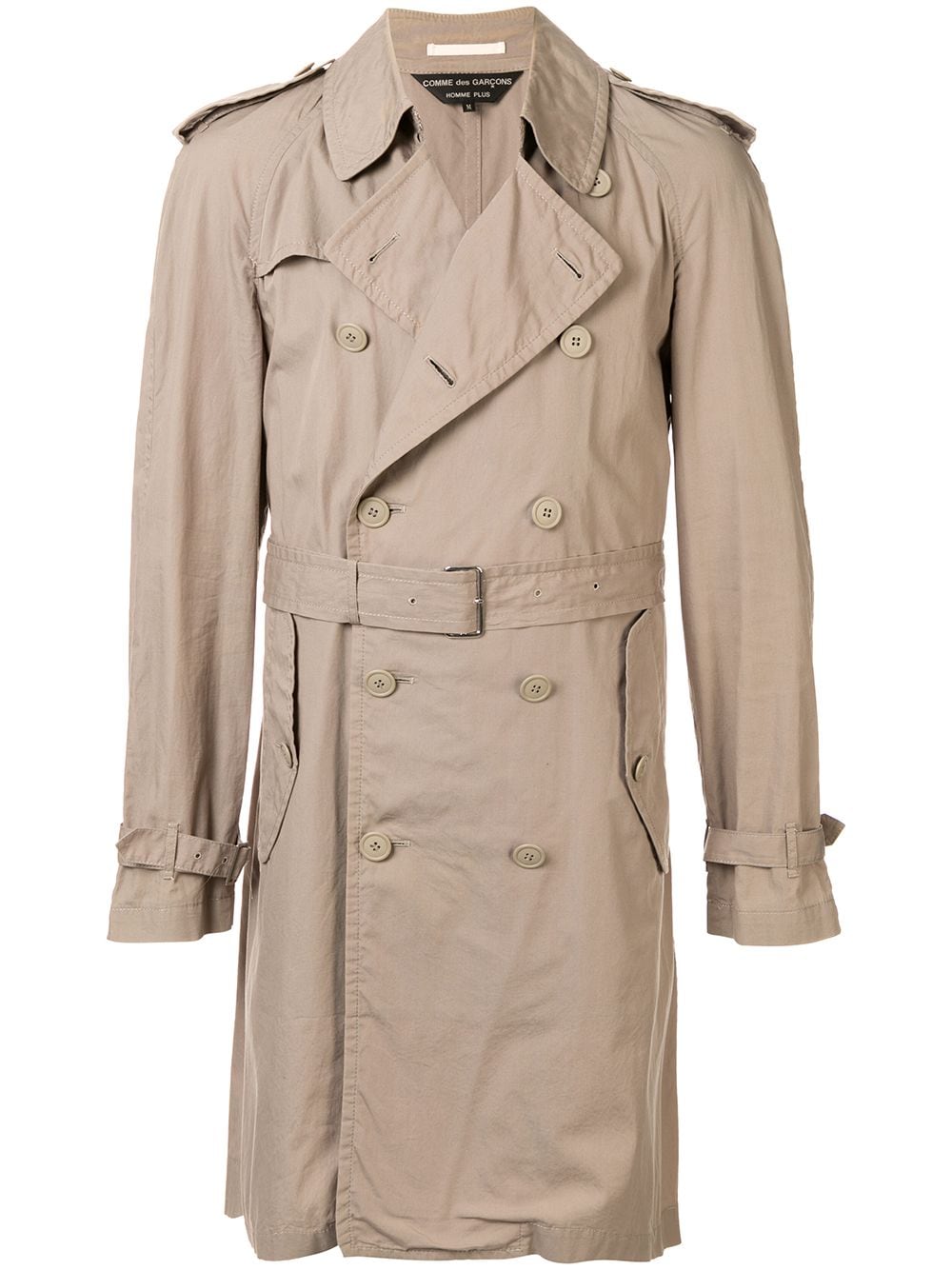 Pre-owned Comme Des Garçons Knee Length Trench Coat In Green