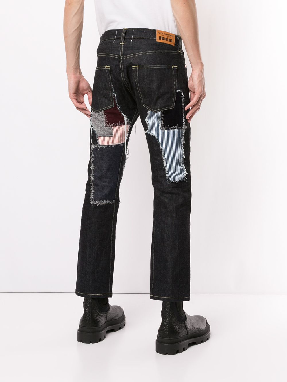 фото Junya watanabe comme des garçons pre-owned джинсы в технике пэчворк с эффектом потертости