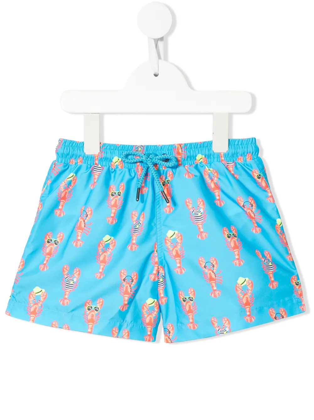 Sunuva Kids' Lobster Print Swim Shorts In Blue