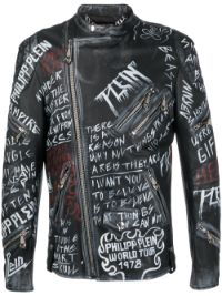 ＜Farfetch＞ Philipp Plein Rockstar ライダースジャケット - ブラック画像