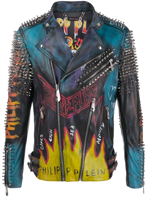 philipp plein evil smile biker jacket
