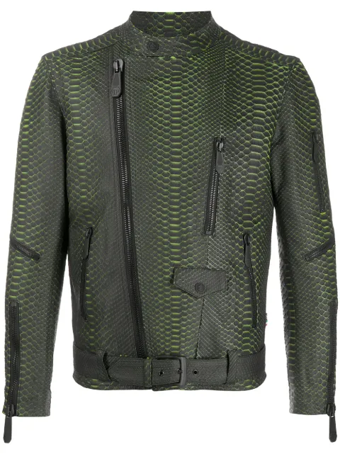 Philipp Plein belted biker jacket