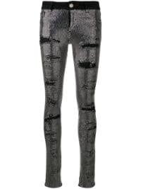 ＜Farfetch＞ Philipp Plein ビジュー スキニージーンズ - ブラック画像