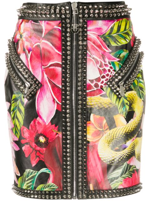 Philipp Plein floral-print mini skirt Women