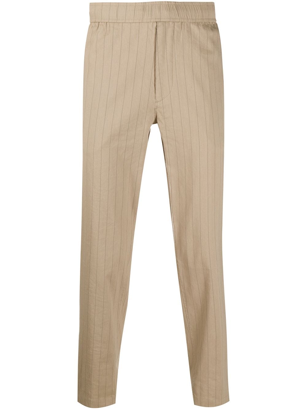 Theory Graham Cropped Pinstripe Trousers In Neutrals