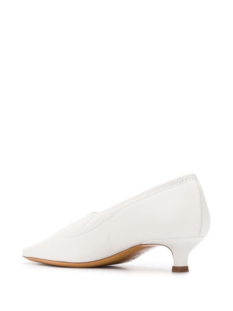 Shop By Far Square Toe Kitten Pumps In White