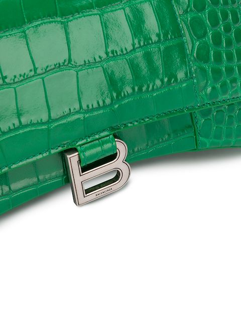 balenciaga hourglass bag crocodile green