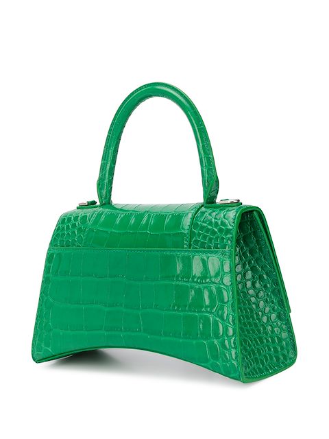 balenciaga hourglass bag crocodile green