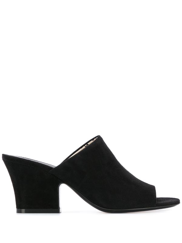 suede block heel mules