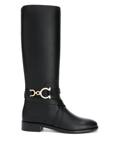 Ferragamo Gancini knee-high boots
