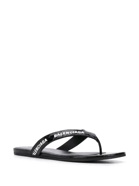 BALENCIAGA CROCODILE EFFECT ALL-OVER LOGO SANDALS