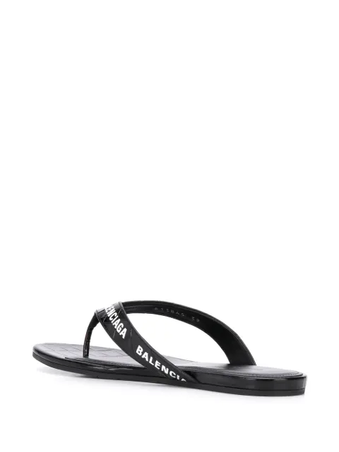 BALENCIAGA CROCODILE EFFECT ALL-OVER LOGO SANDALS