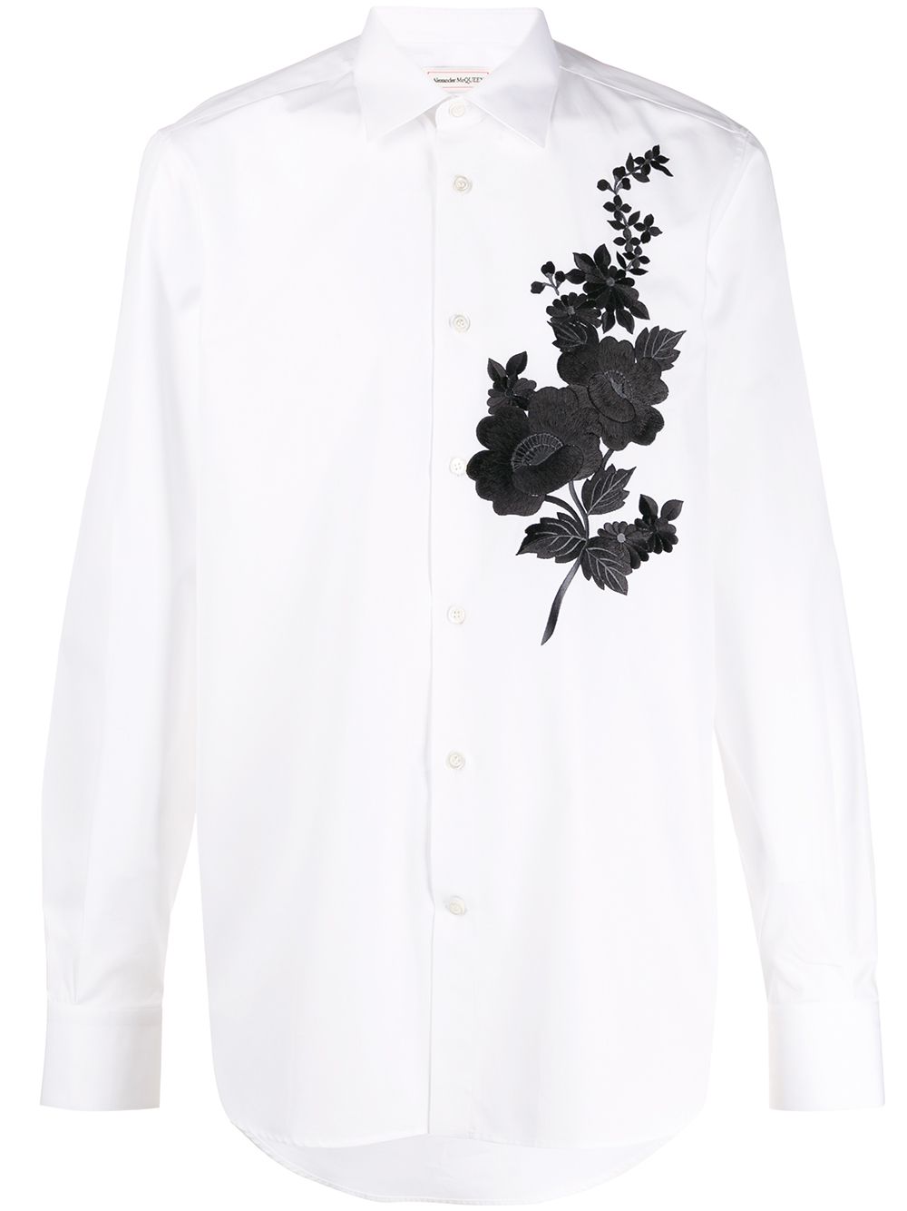 Shop Alexander Mcqueen Hemd Mit Blumenstickerei In White